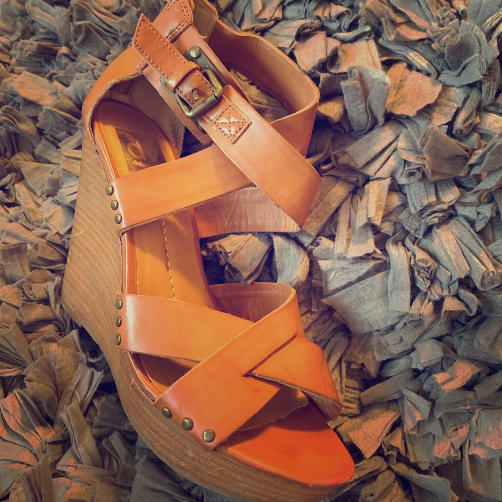 Brown CrissCross DV by Dolce Vita Wedge Heels